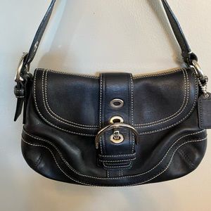 Coach, black leather purse